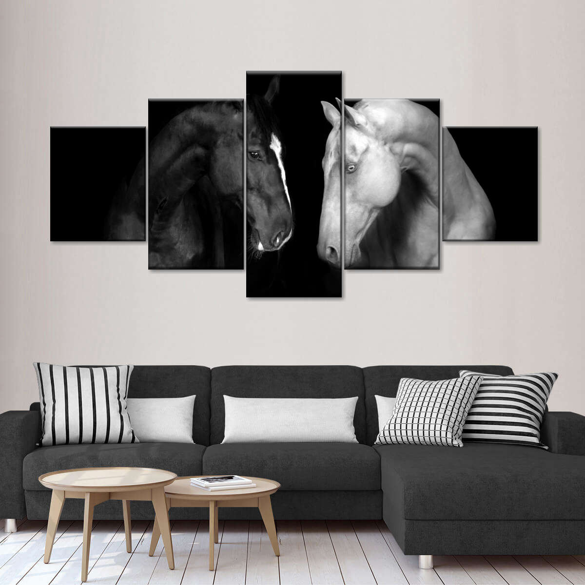 Monochromatic Horses Wall Art