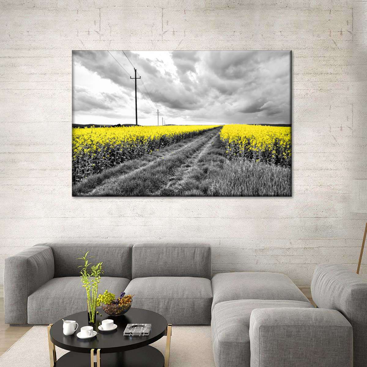 Pop Yellow Flower Field Wall Art