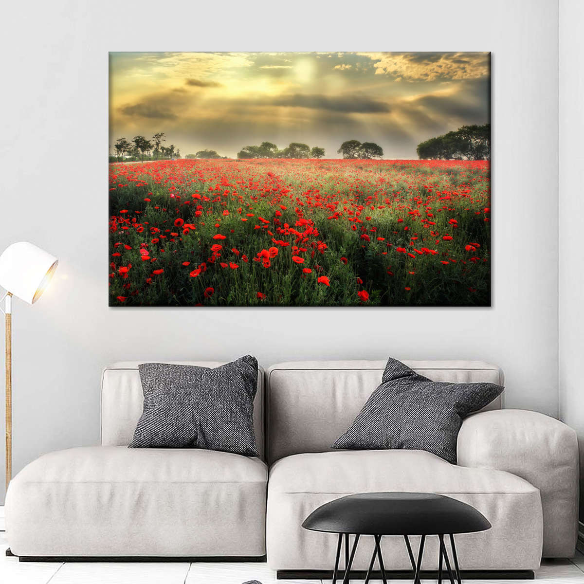 Scandinavian Poppy Field Wall Art