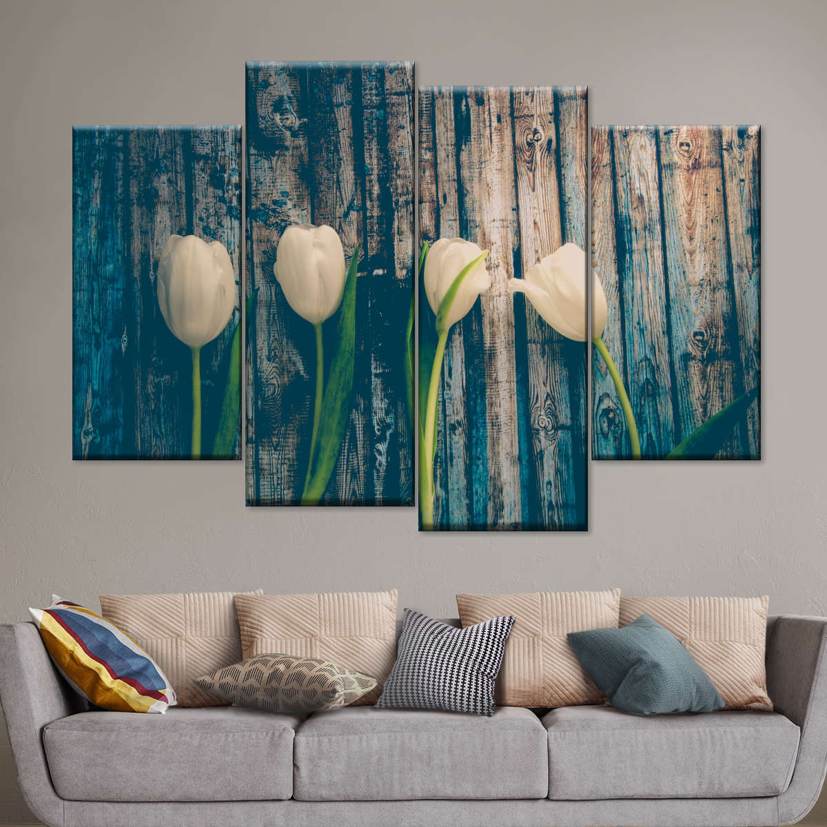 Pristine White Tulips Wall Art