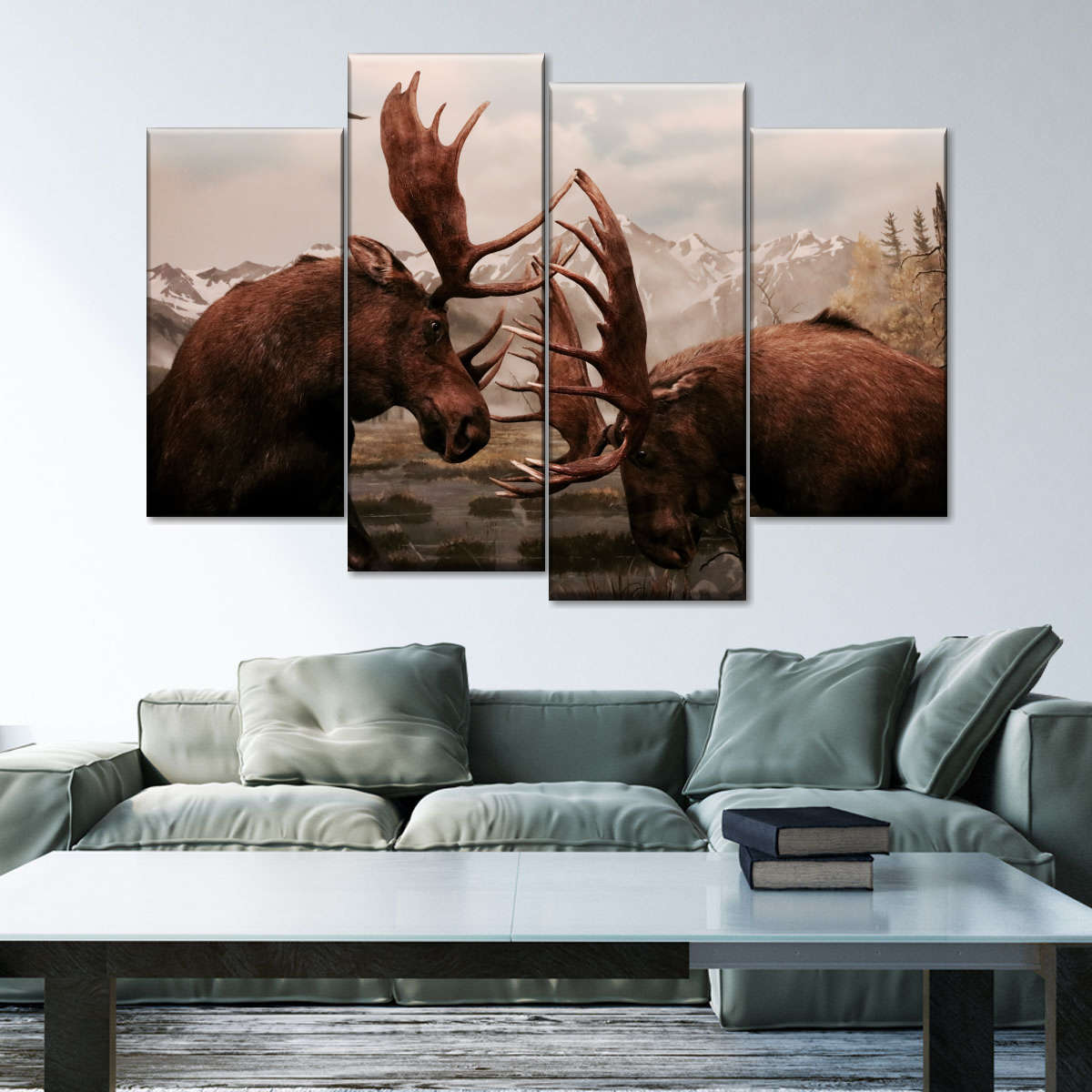 Moose Battle Wall Art