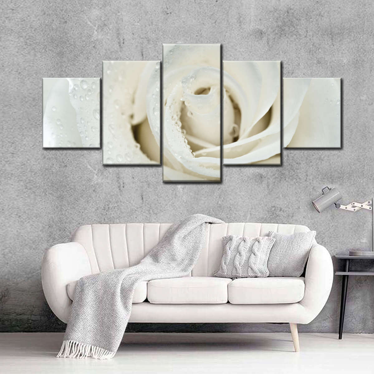 White Rose Close Up Wall Art