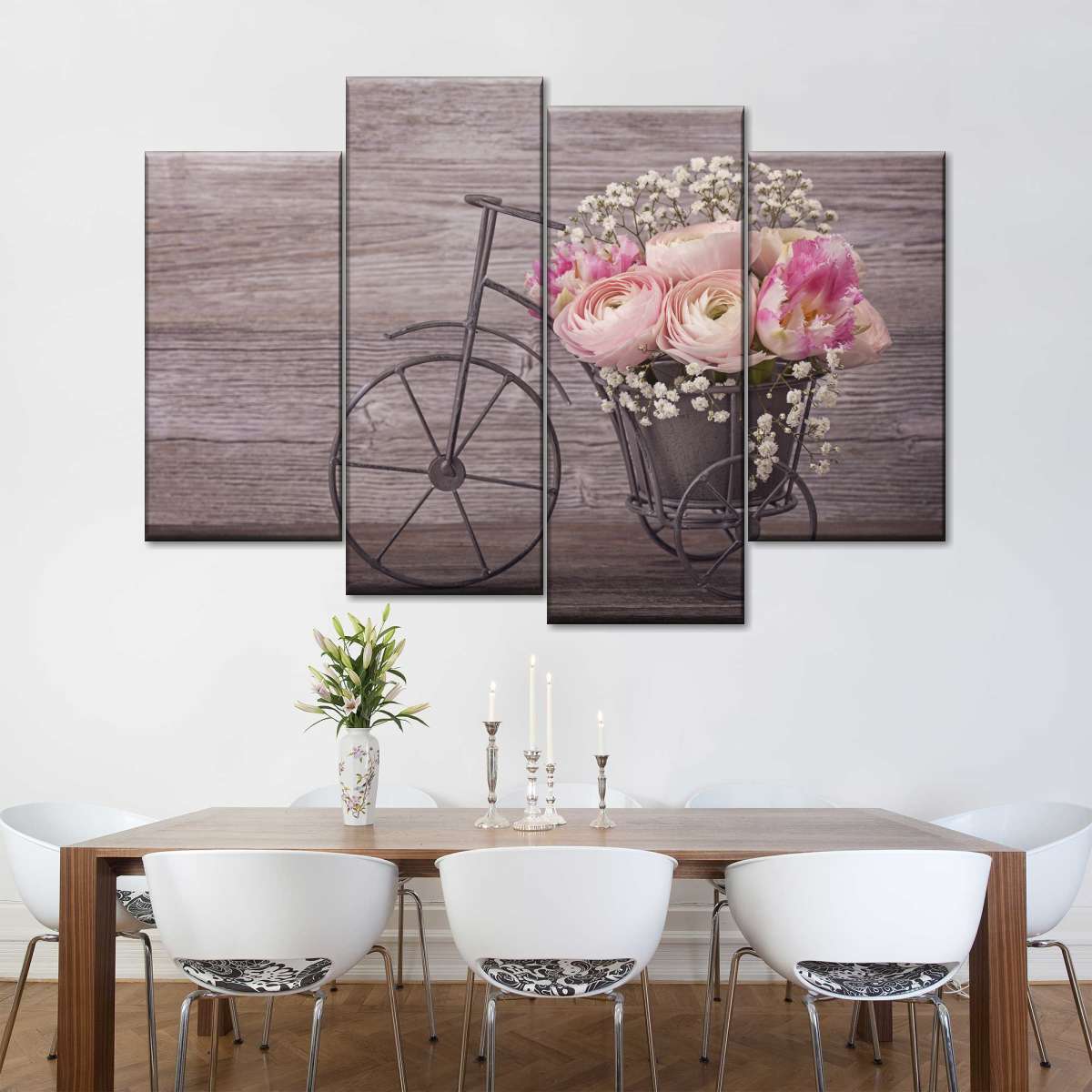 Ranunculus Bicycle Vase Wall Art