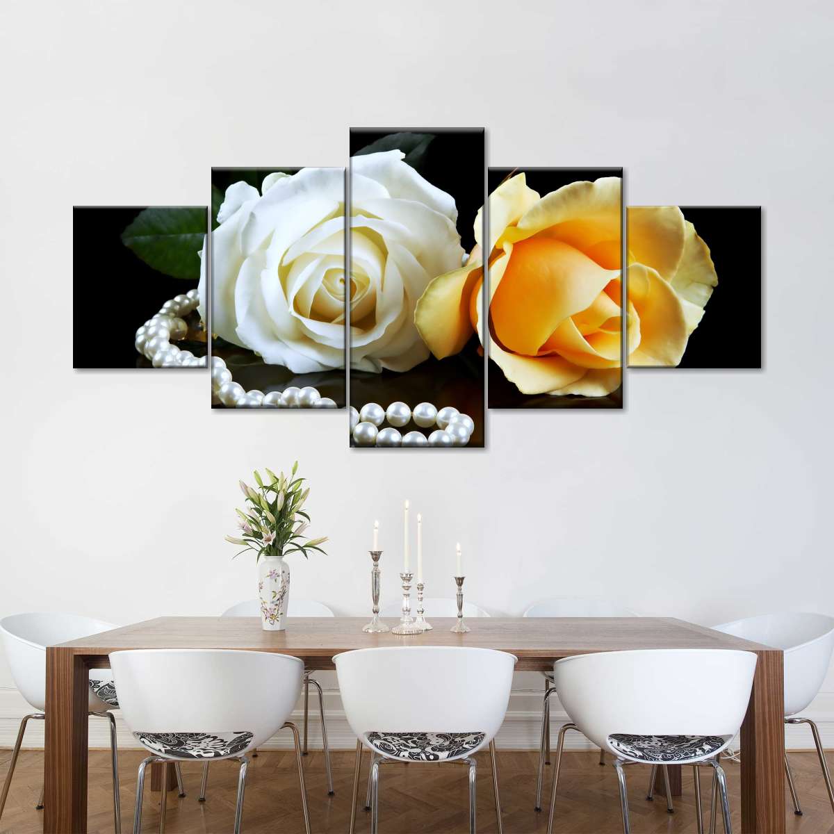 Pearls And Roses Wall Art