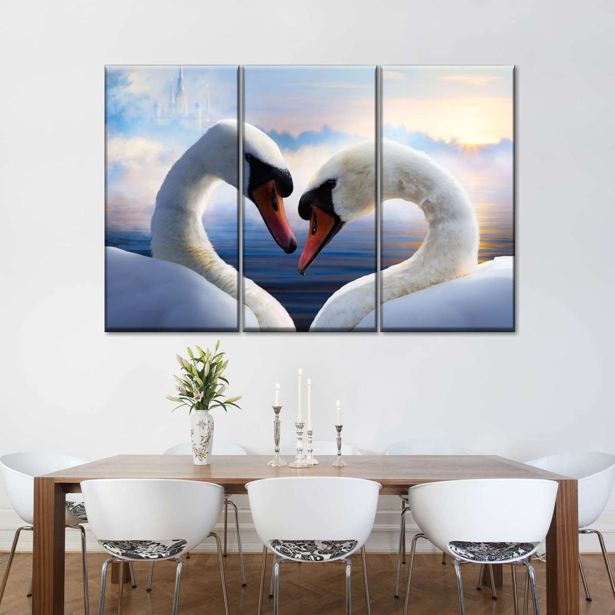 Swan Romance Wall Art