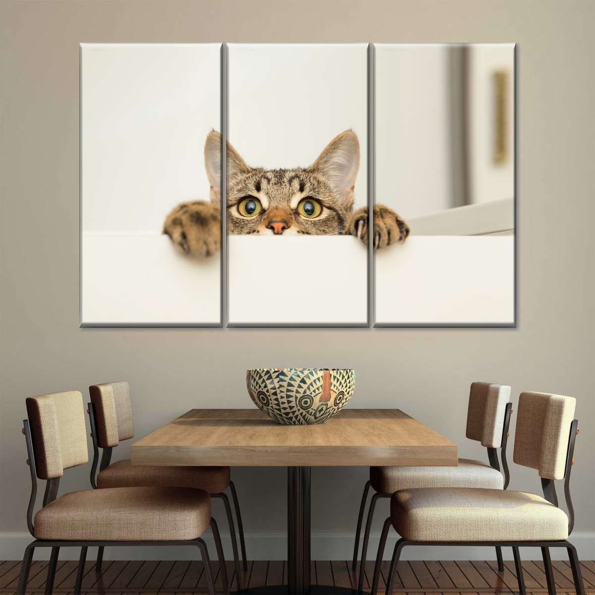 Peeking Young Cat Wall Art