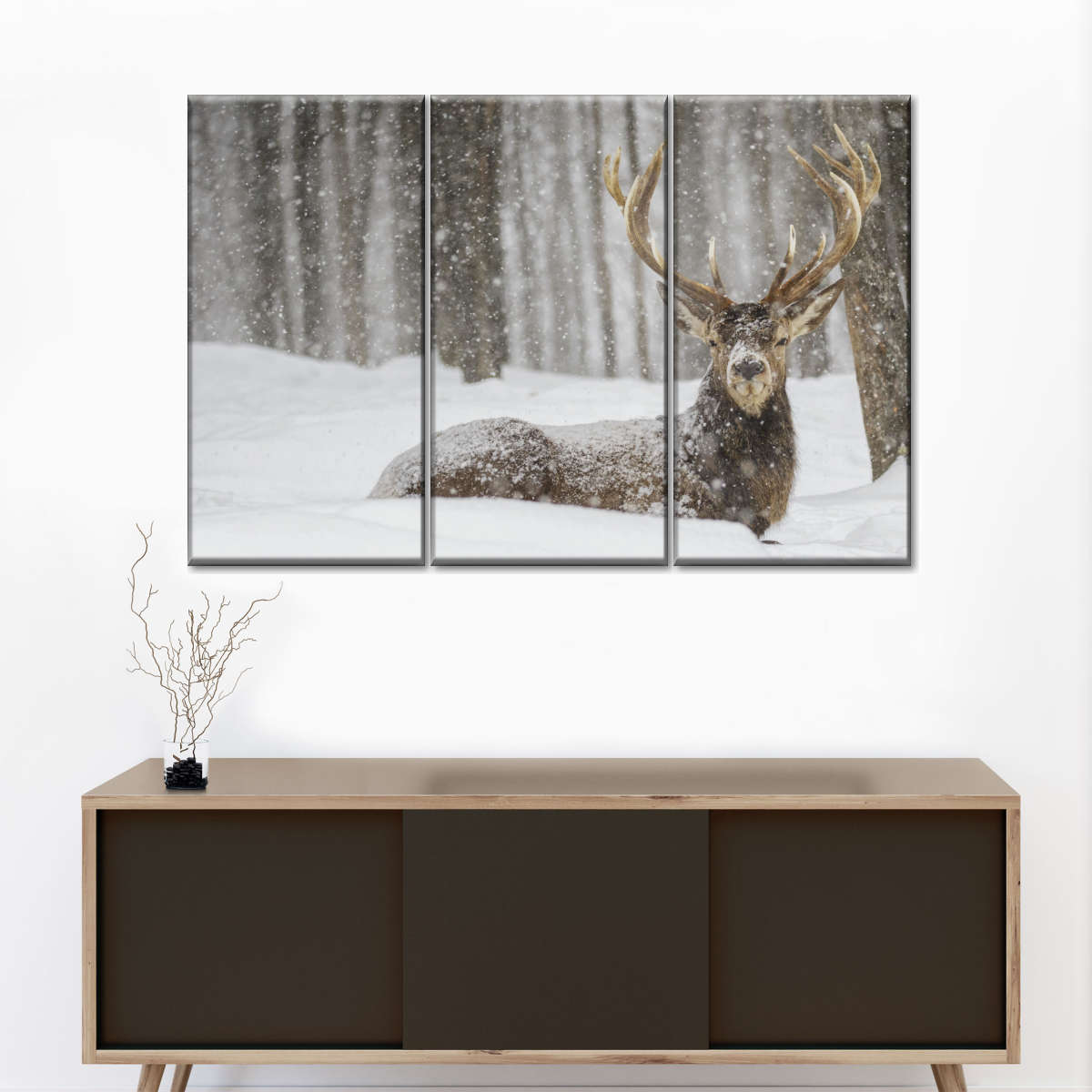 Snow Covered Elk Wall Art