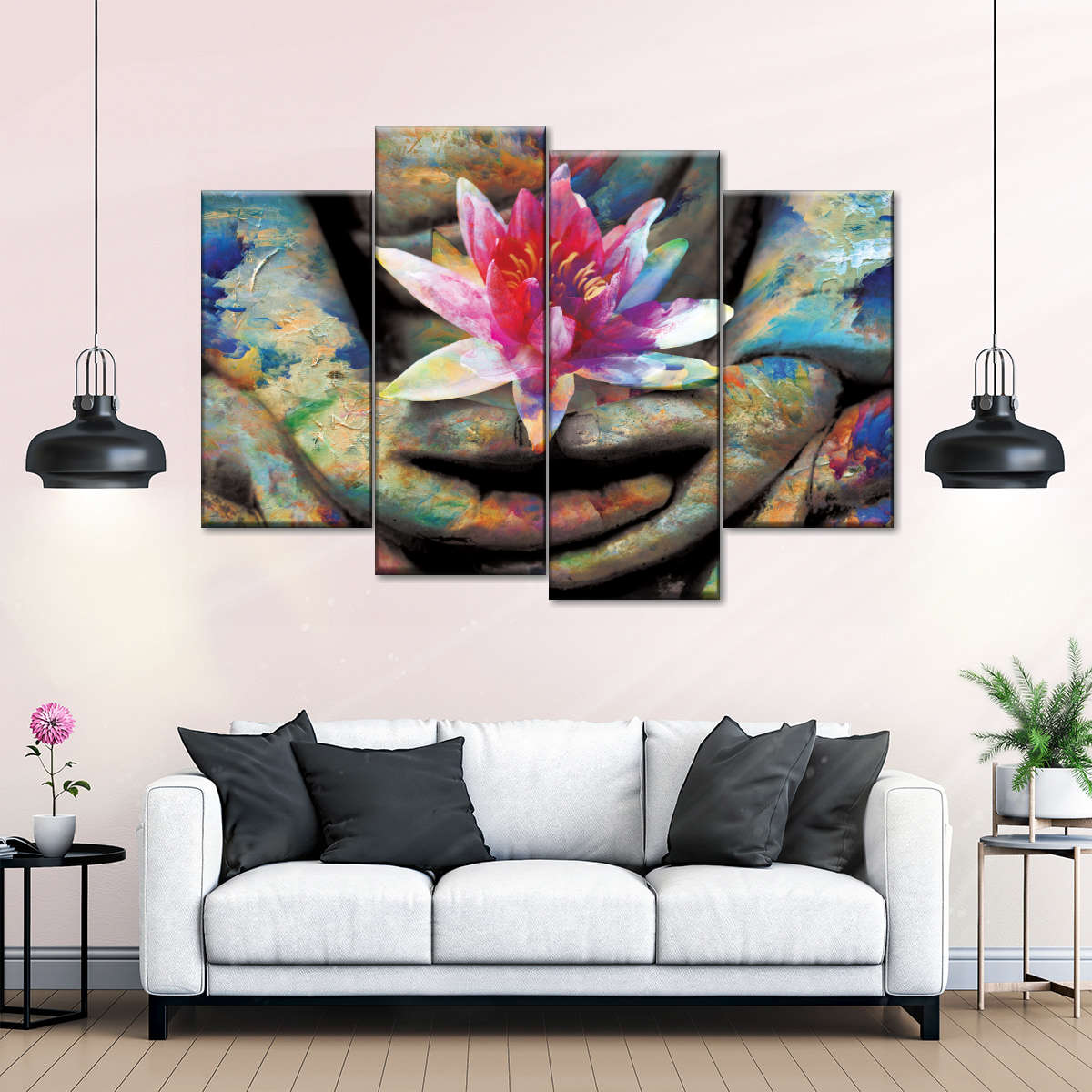 Lotus Flower In Hand Wall Art