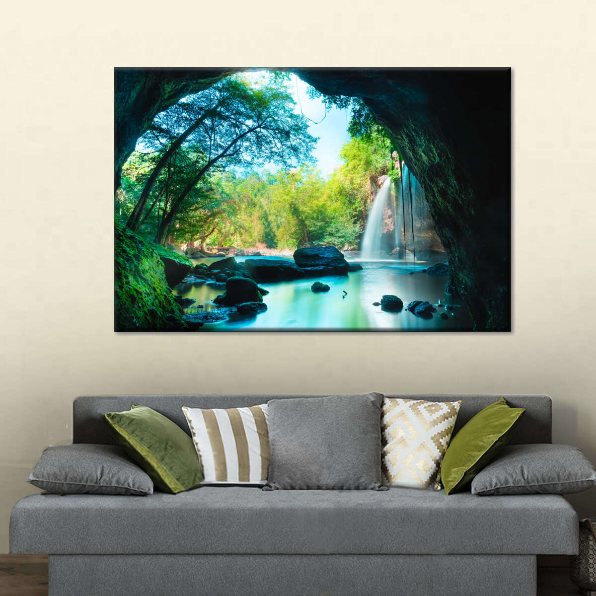 Thai Cave Waterfall Wall Art