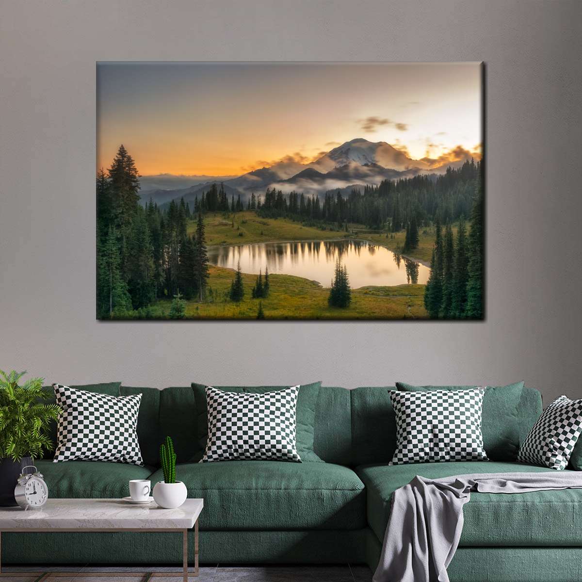 Majestic Sunset At Mount Rainer Wall Art