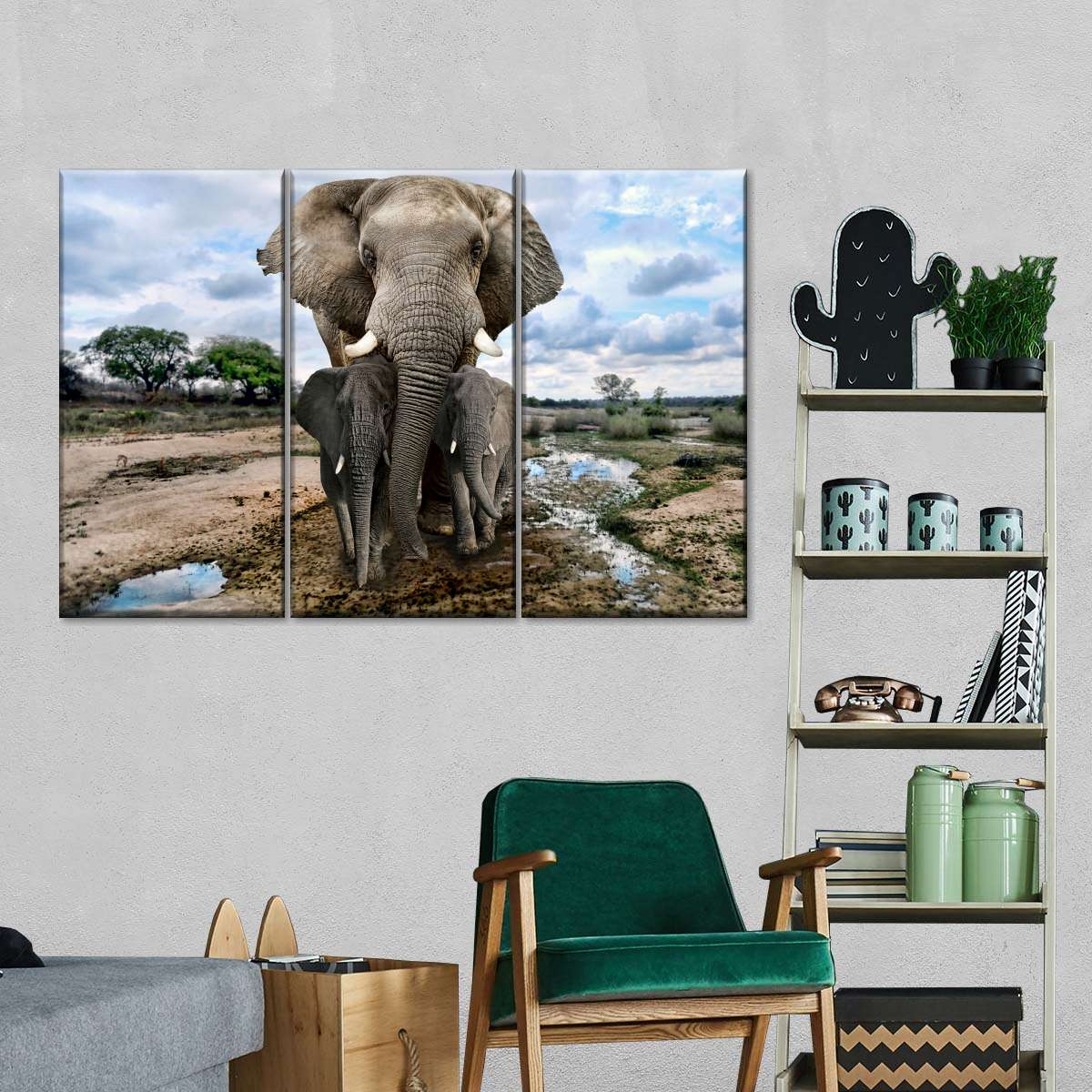 Safari Elephants Wall Art