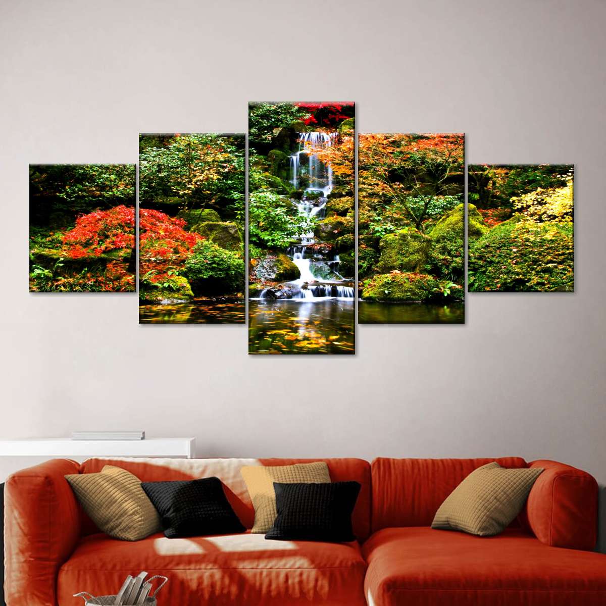 Mesmerizing Japanese Waterfall Wall Art