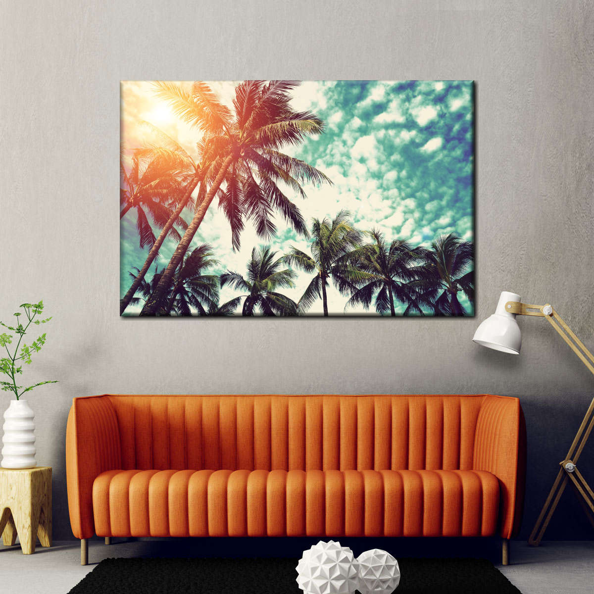 Vintage Style Palm Trees Wall Art