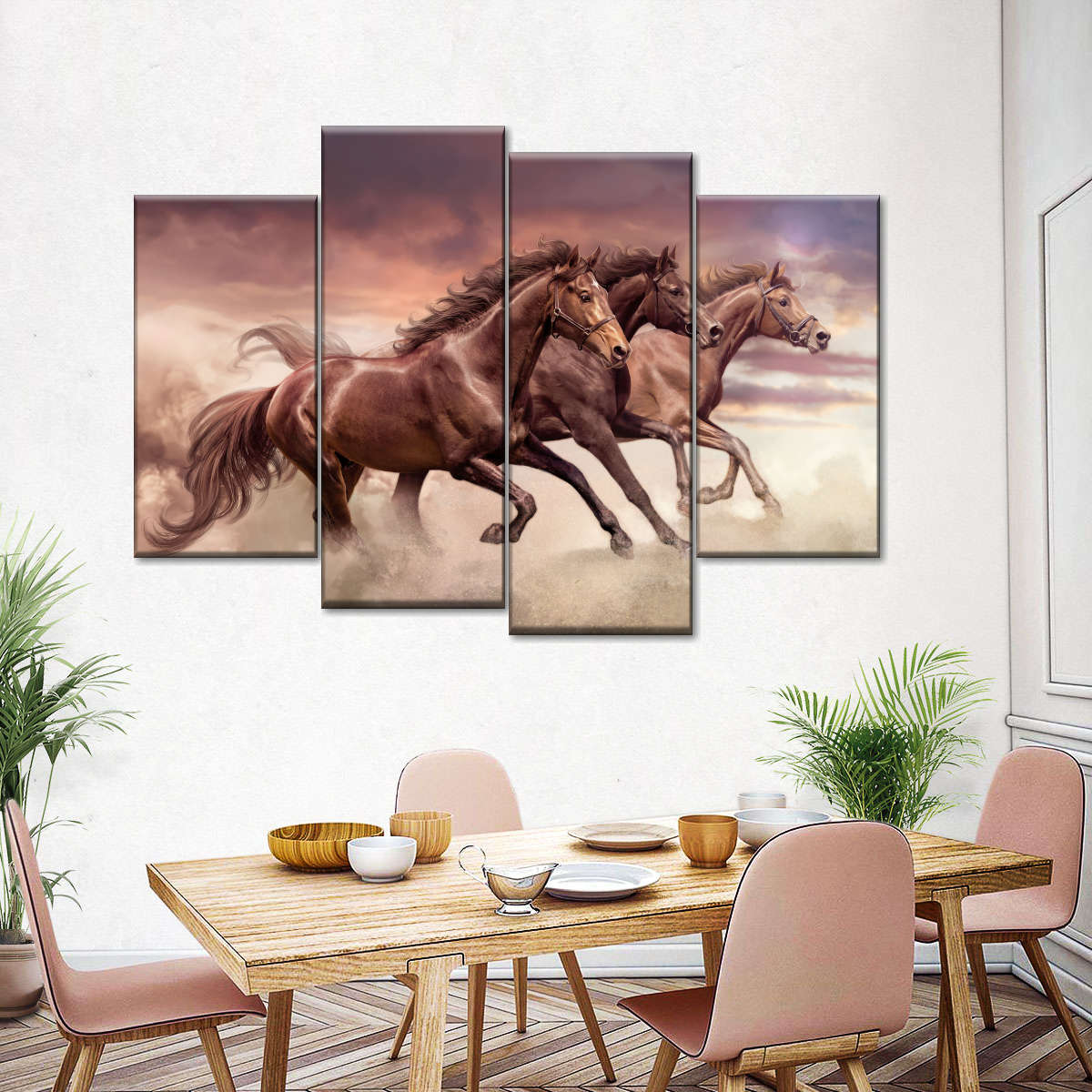 Three Running Horses Wall Art