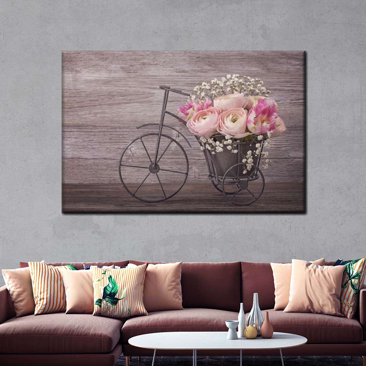 Ranunculus Bicycle Vase Wall Art