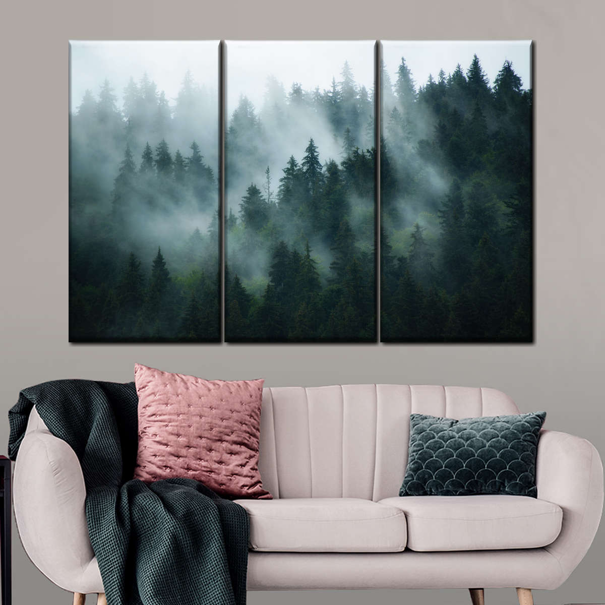 Misty Fir Forest Wall Art