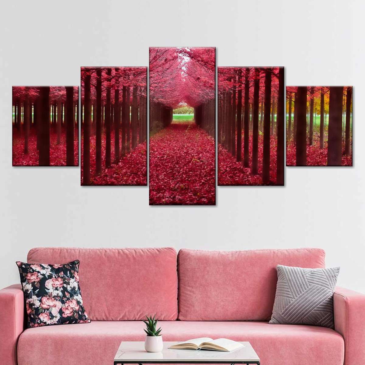 Red Forest Wall Art