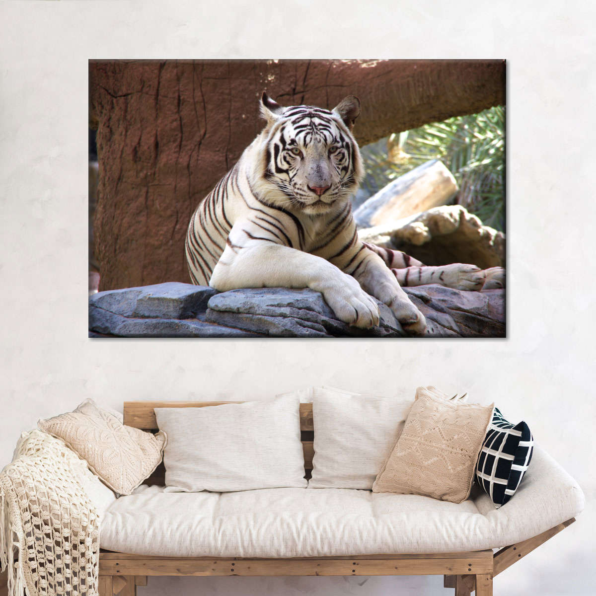 Resting White Tiger Wall Art