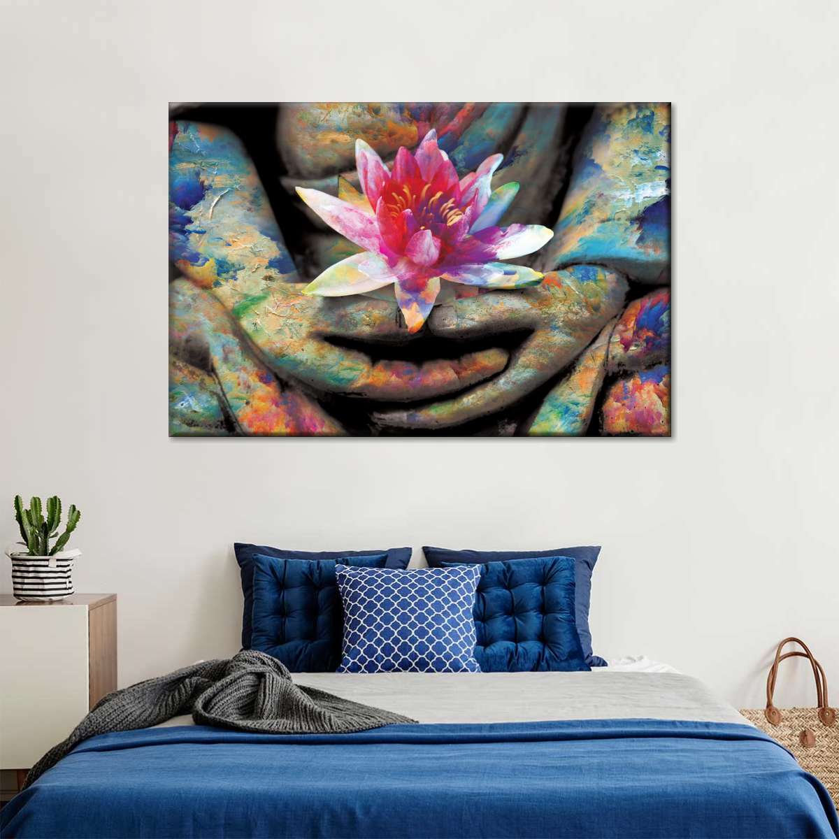 Lotus Flower In Hand Wall Art