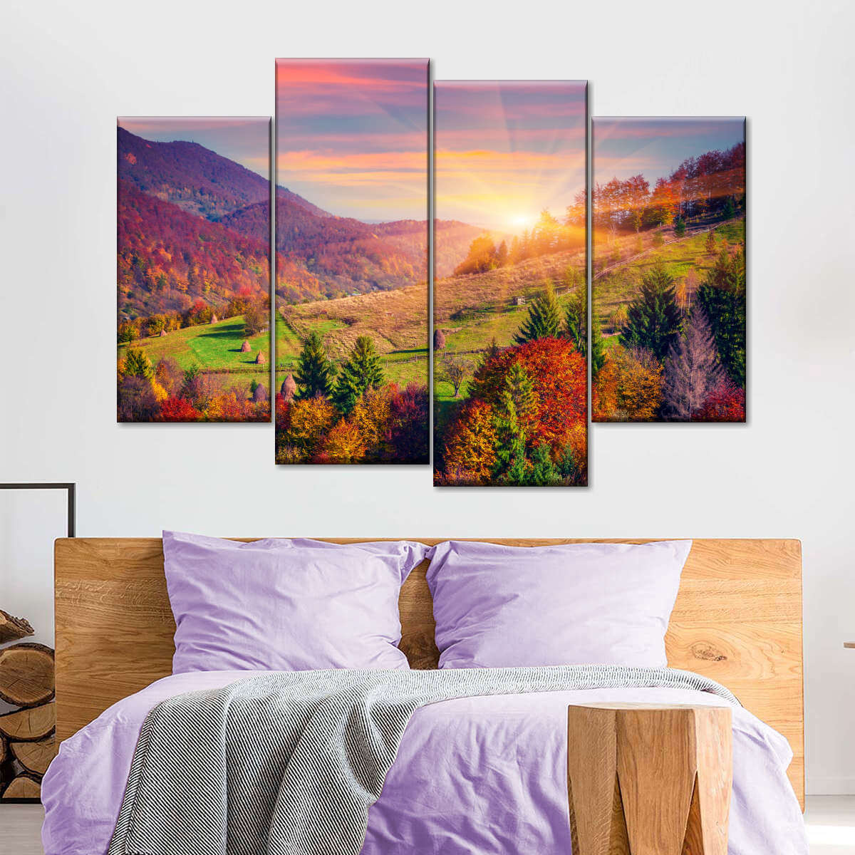 Mountain Autumn Sunrise Wall Art