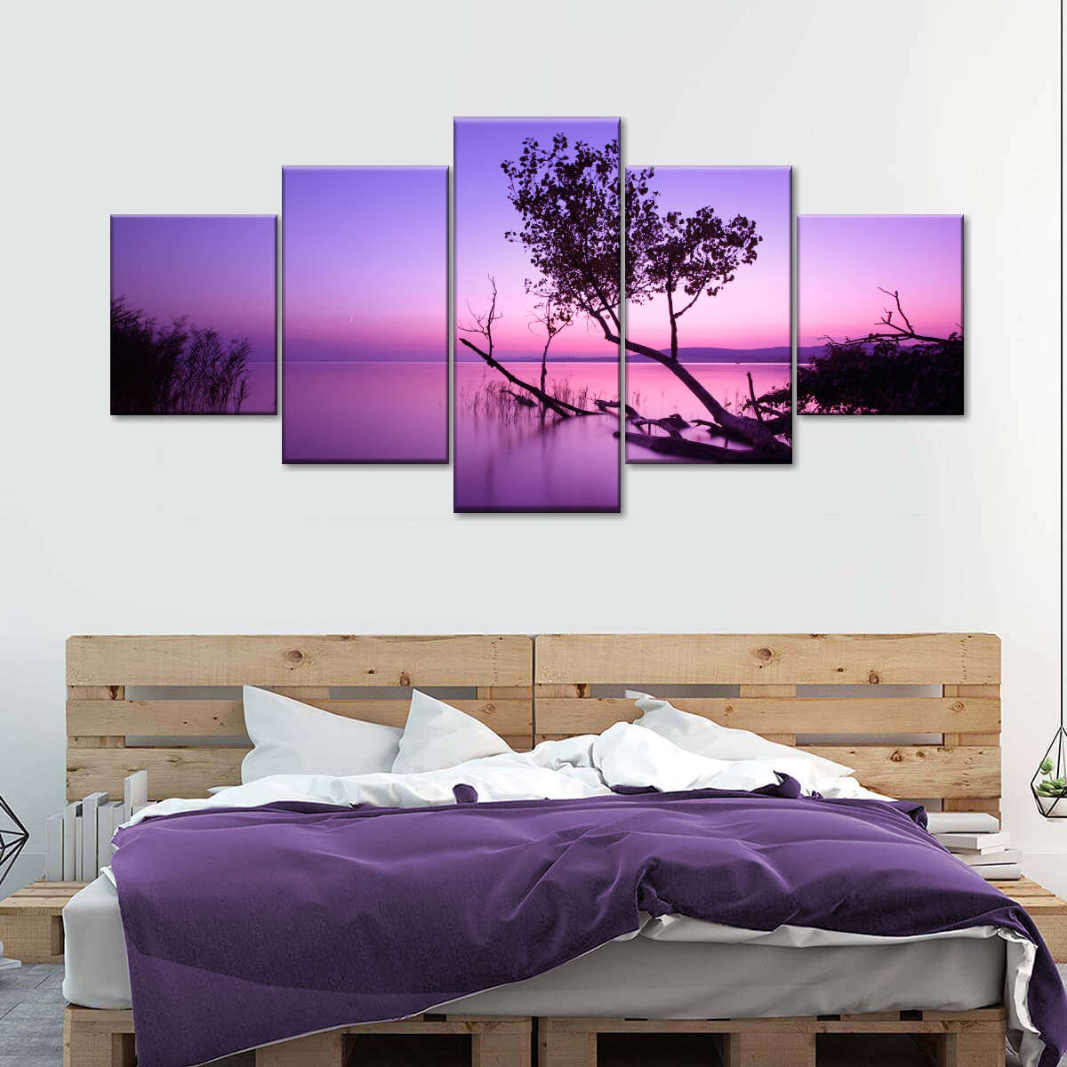 Violet Toned Lake Wall Art