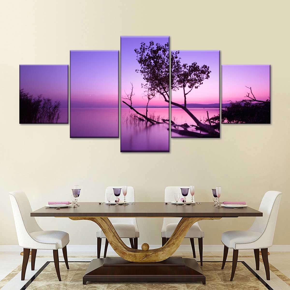 Violet Toned Lake Wall Art