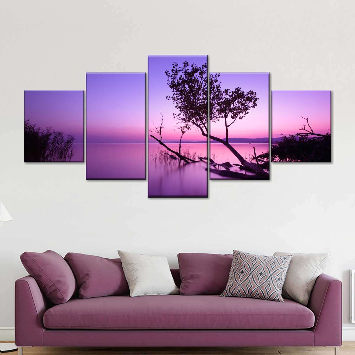 Violet Toned Lake Wall Art