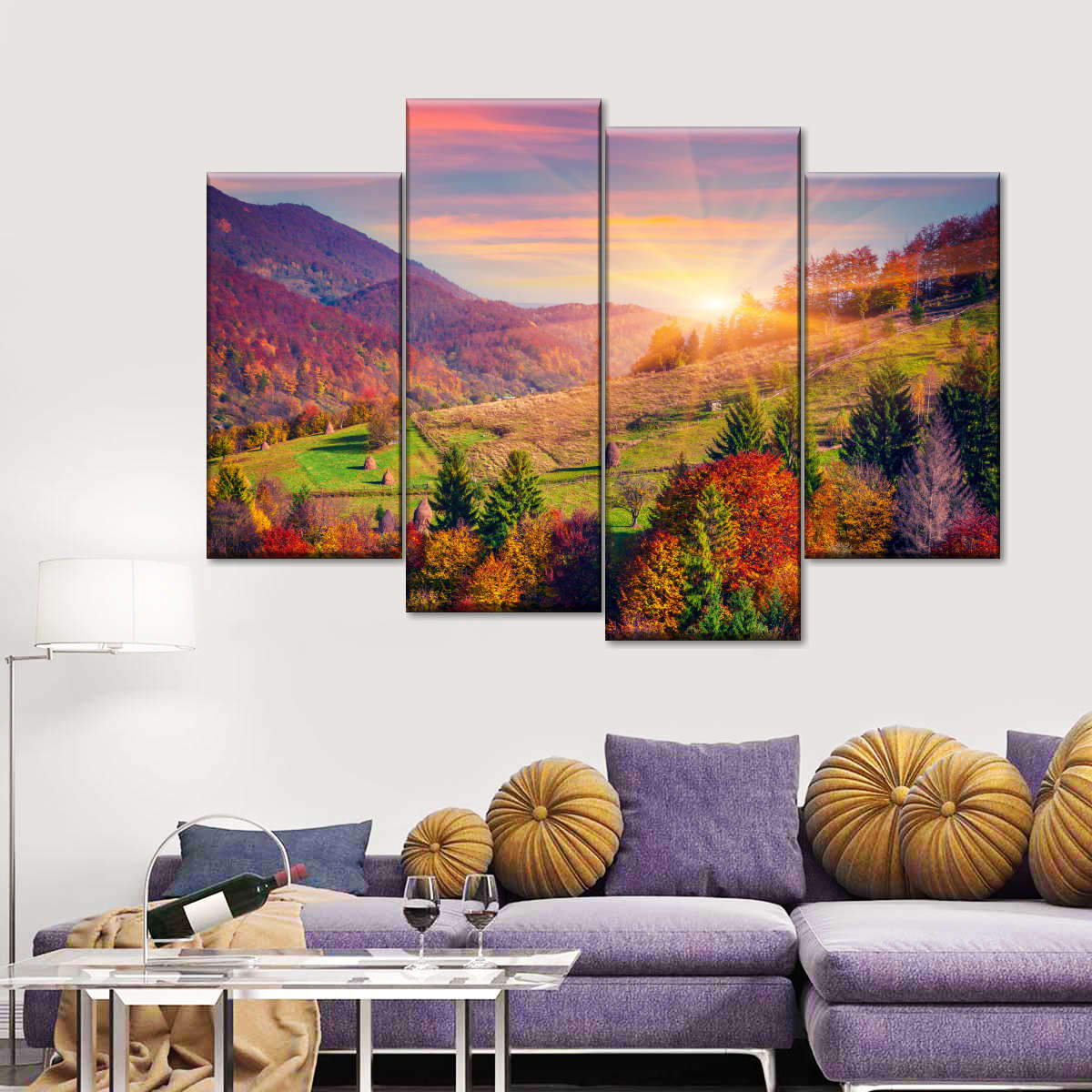 Mountain Autumn Sunrise Wall Art