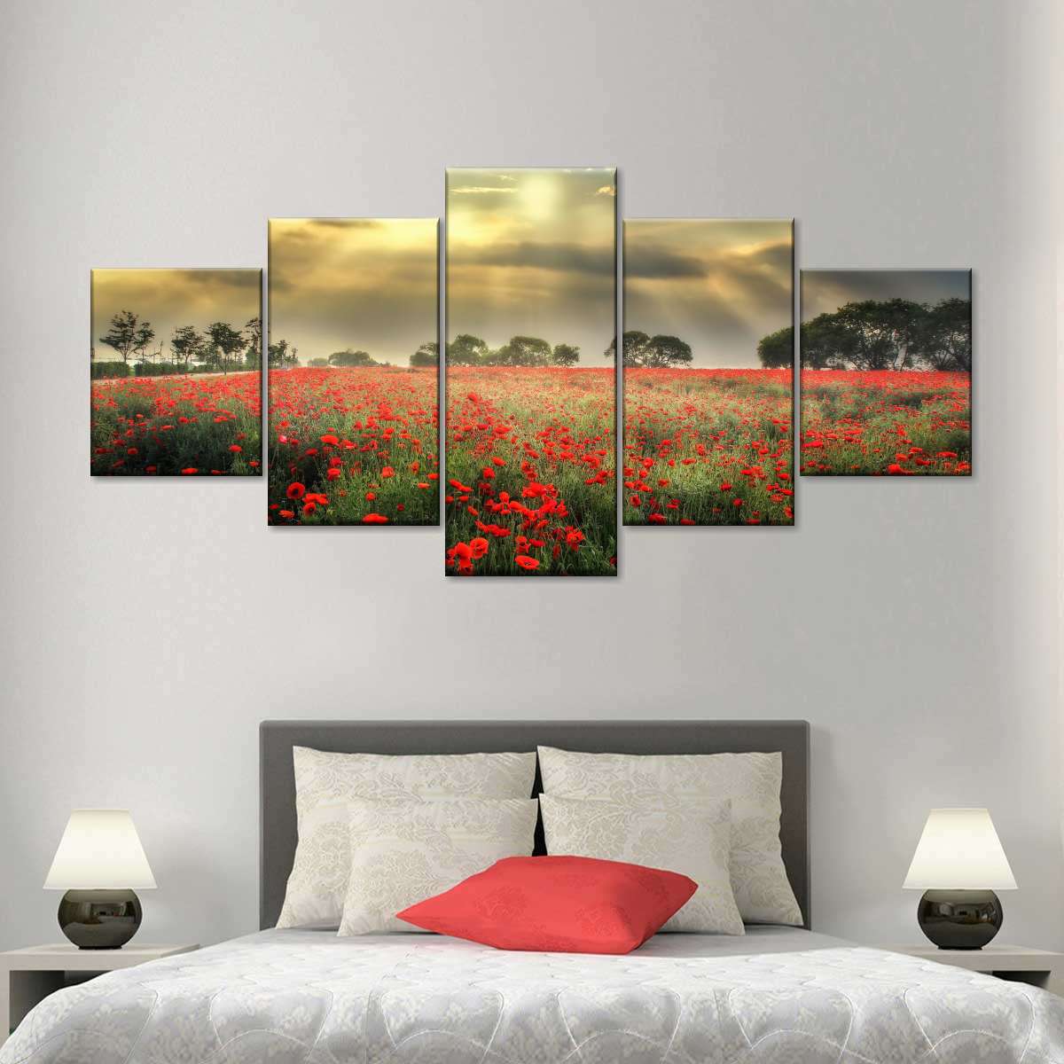 Scandinavian Poppy Field Wall Art