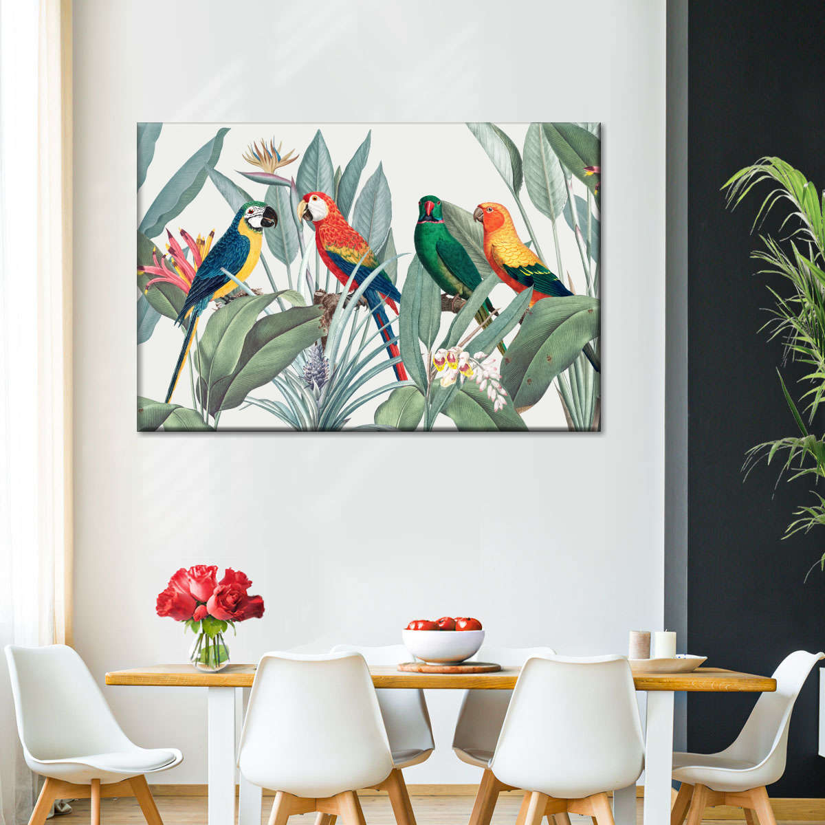 Tropical Safari Parrots Wall Art