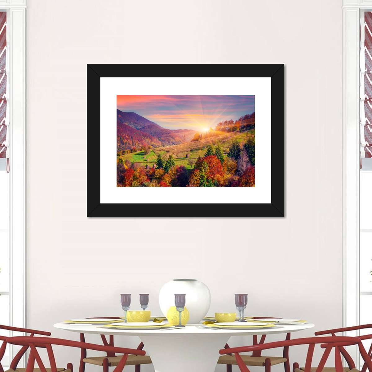 Mountain Autumn Sunrise Wall Art