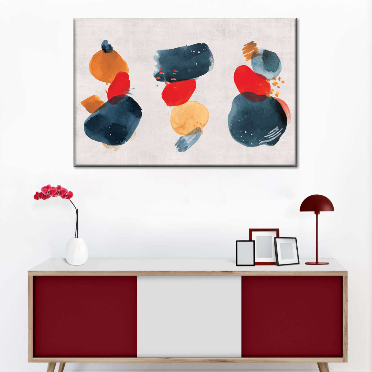 Watercolor Blotches Canvas Set Wall Art