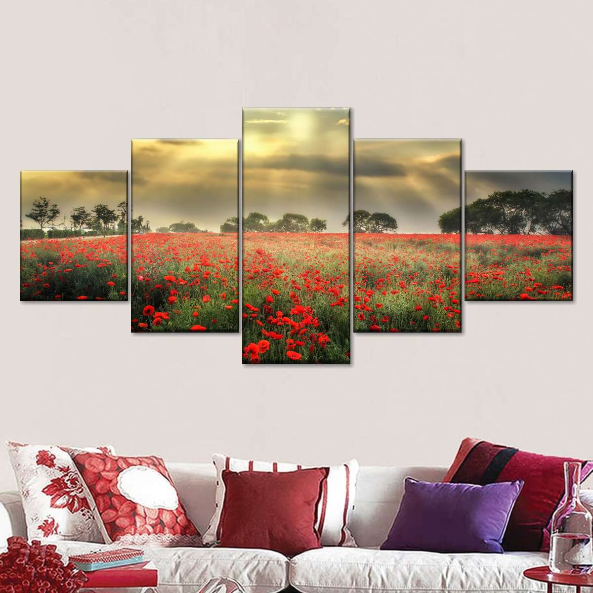 Scandinavian Poppy Field Wall Art