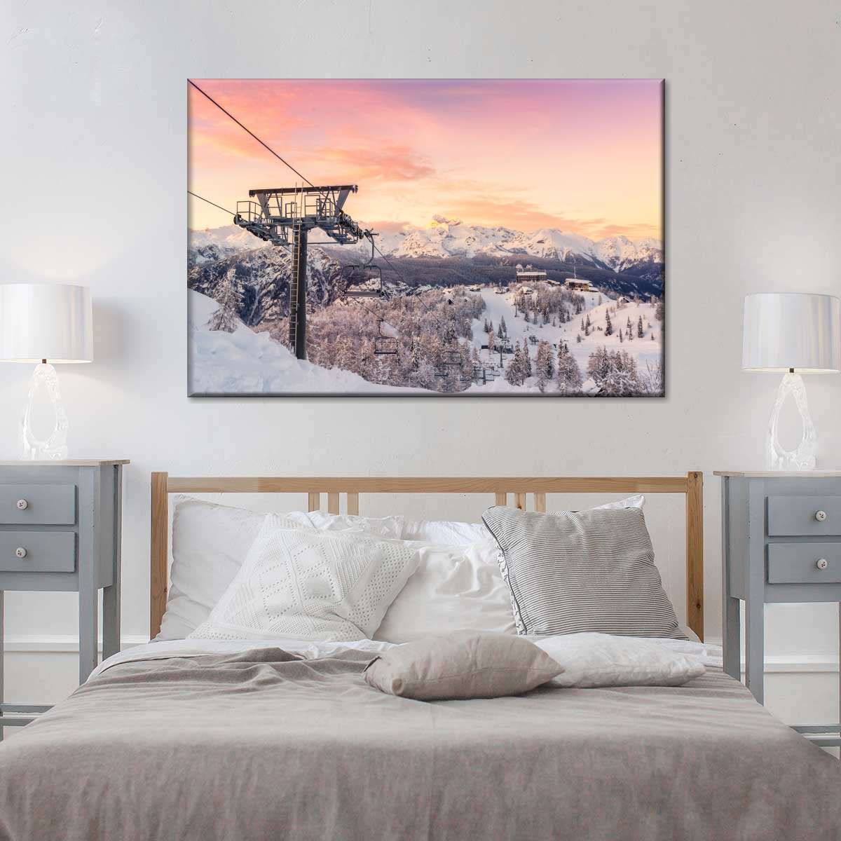 Skiing On Snowy Mountain Wall Art