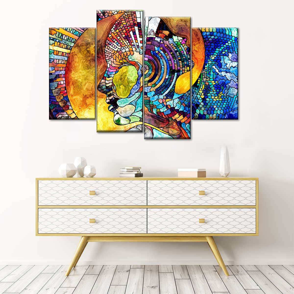 Stained Glass Abstract Figure Wall Art