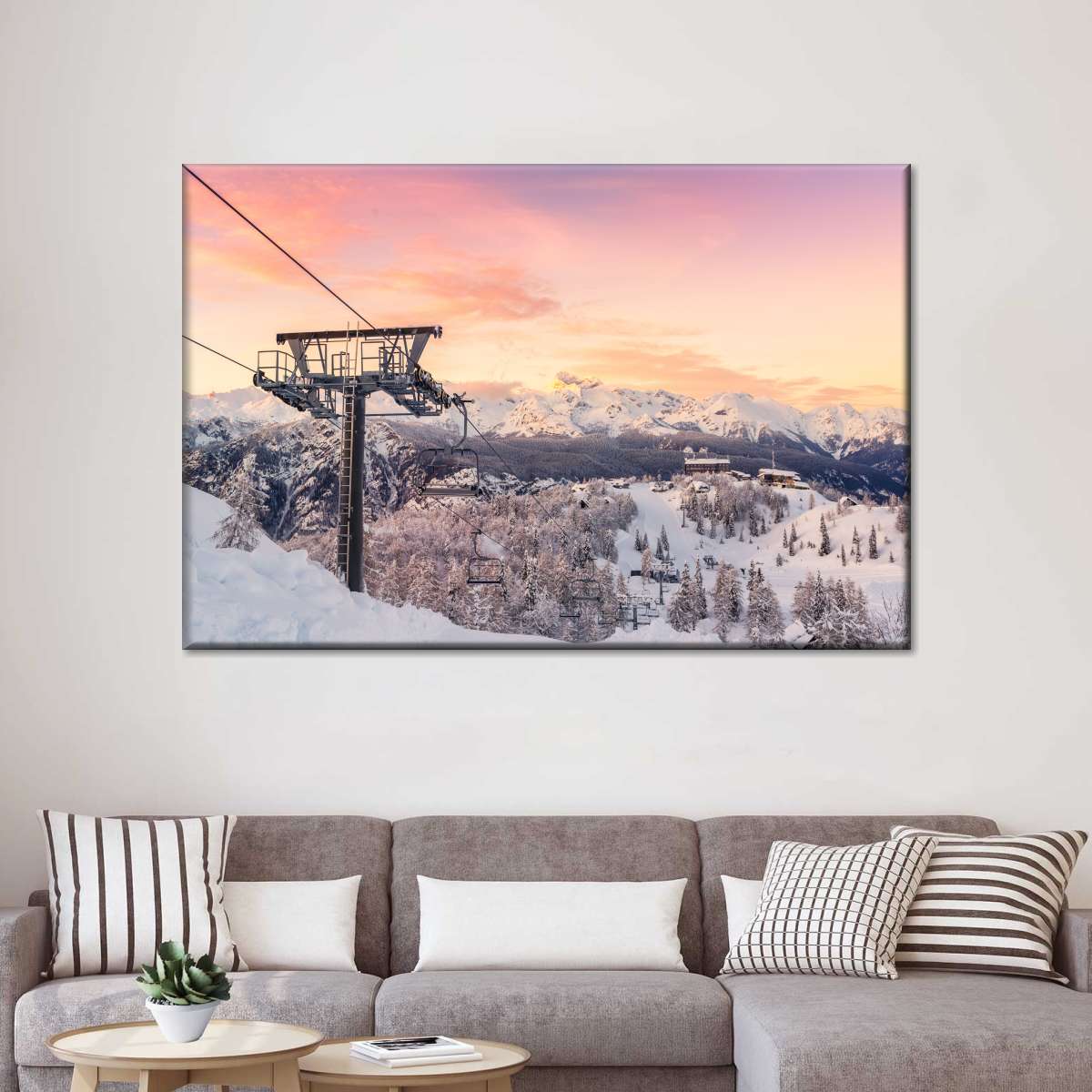 Skiing On Snowy Mountain Wall Art