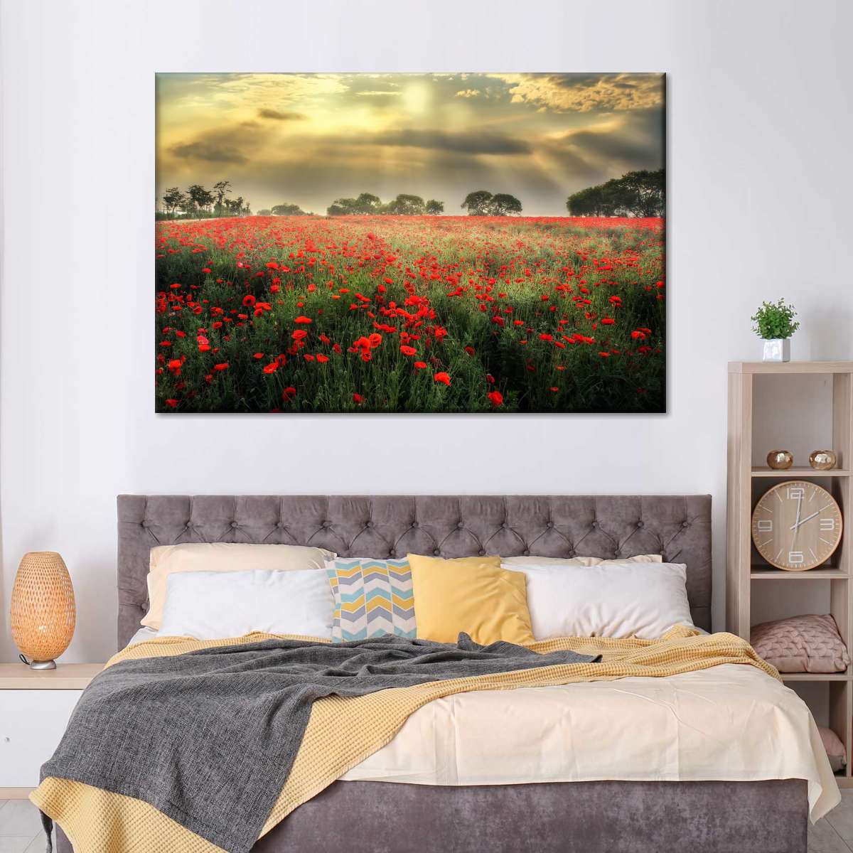 Scandinavian Poppy Field Wall Art