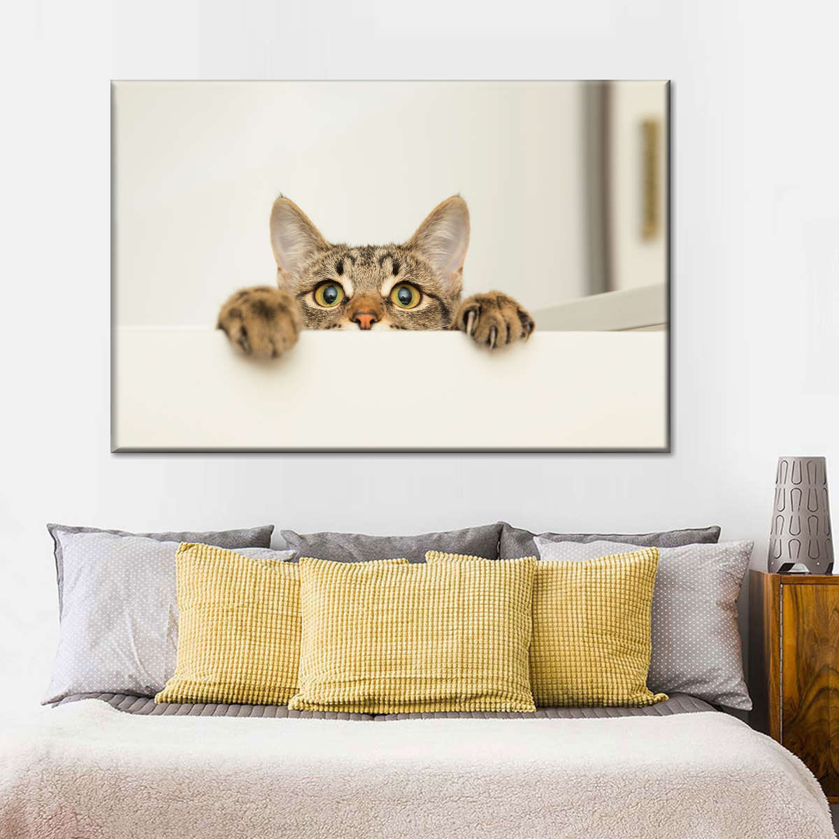 Peeking Young Cat Wall Art