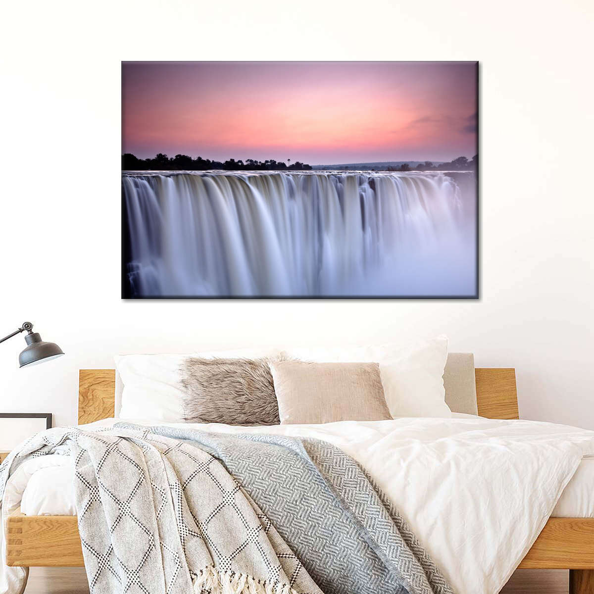 Sunset At Victoria Falls Wall Art