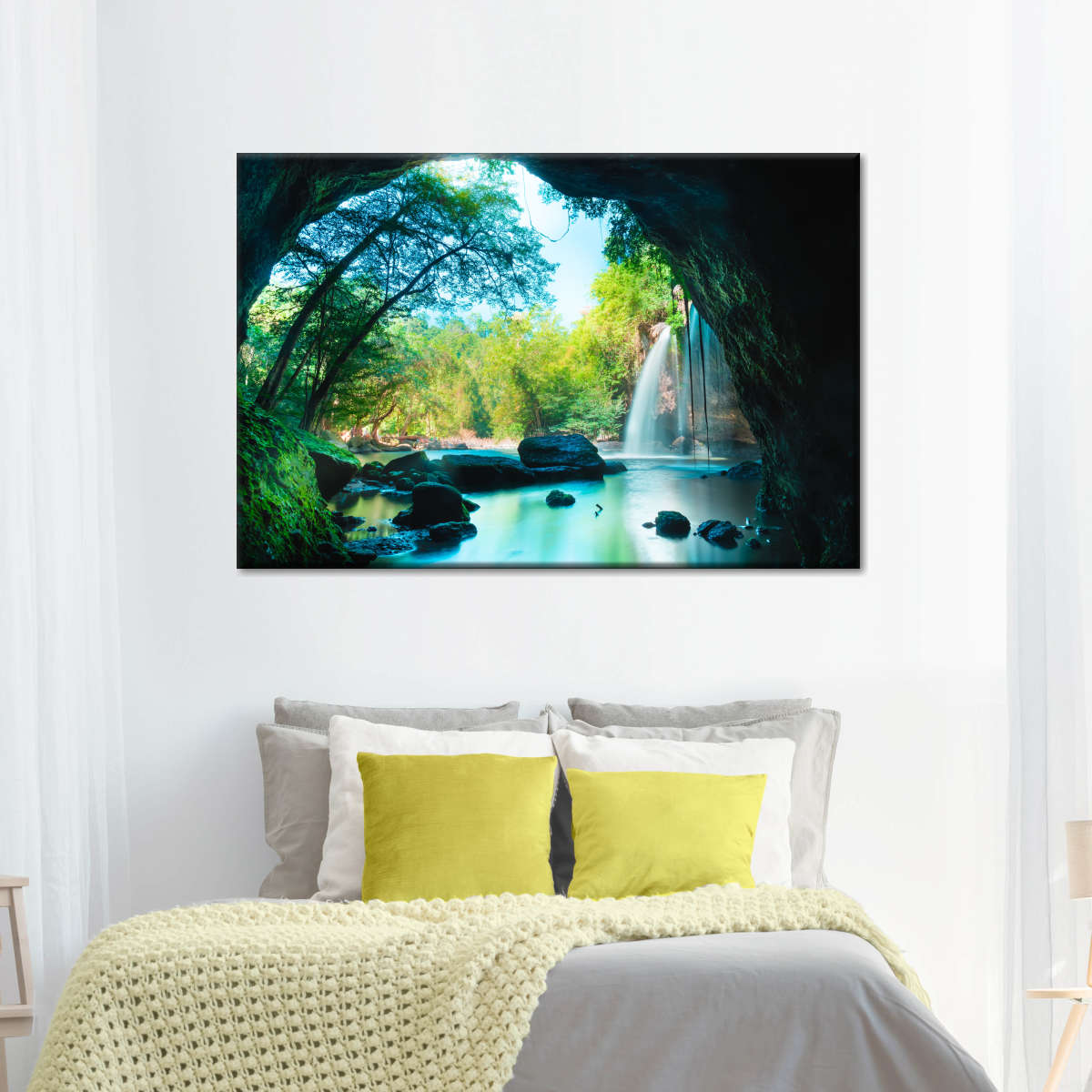 Thai Cave Waterfall Wall Art