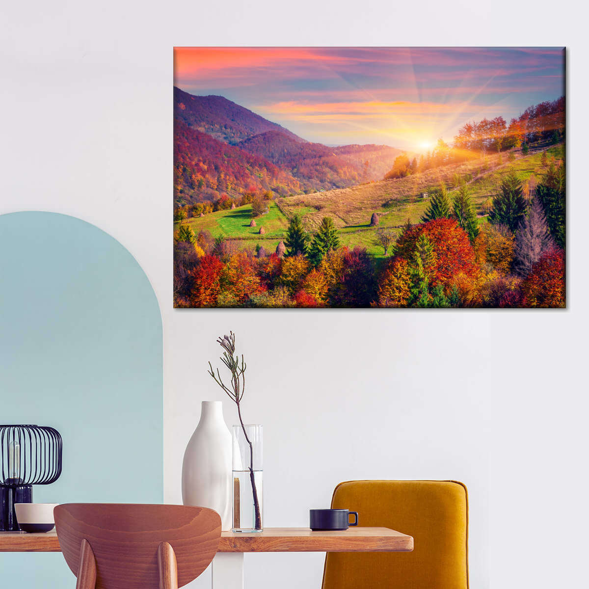 Mountain Autumn Sunrise Wall Art