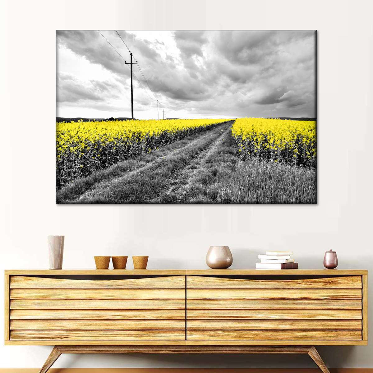 Pop Yellow Flower Field Wall Art