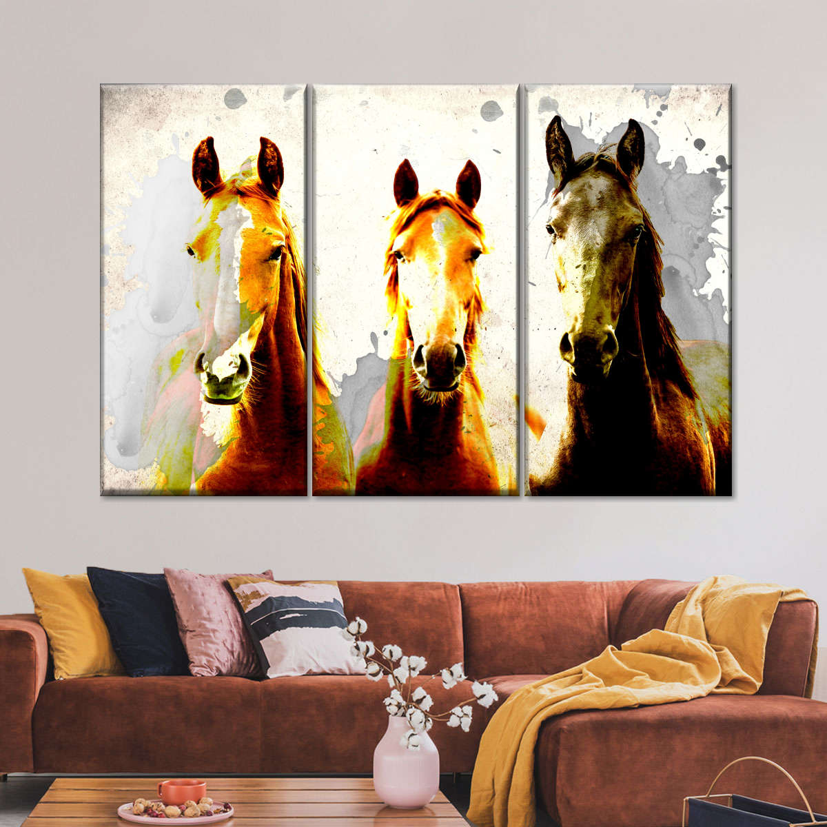 Three Horse Heads Wall Art