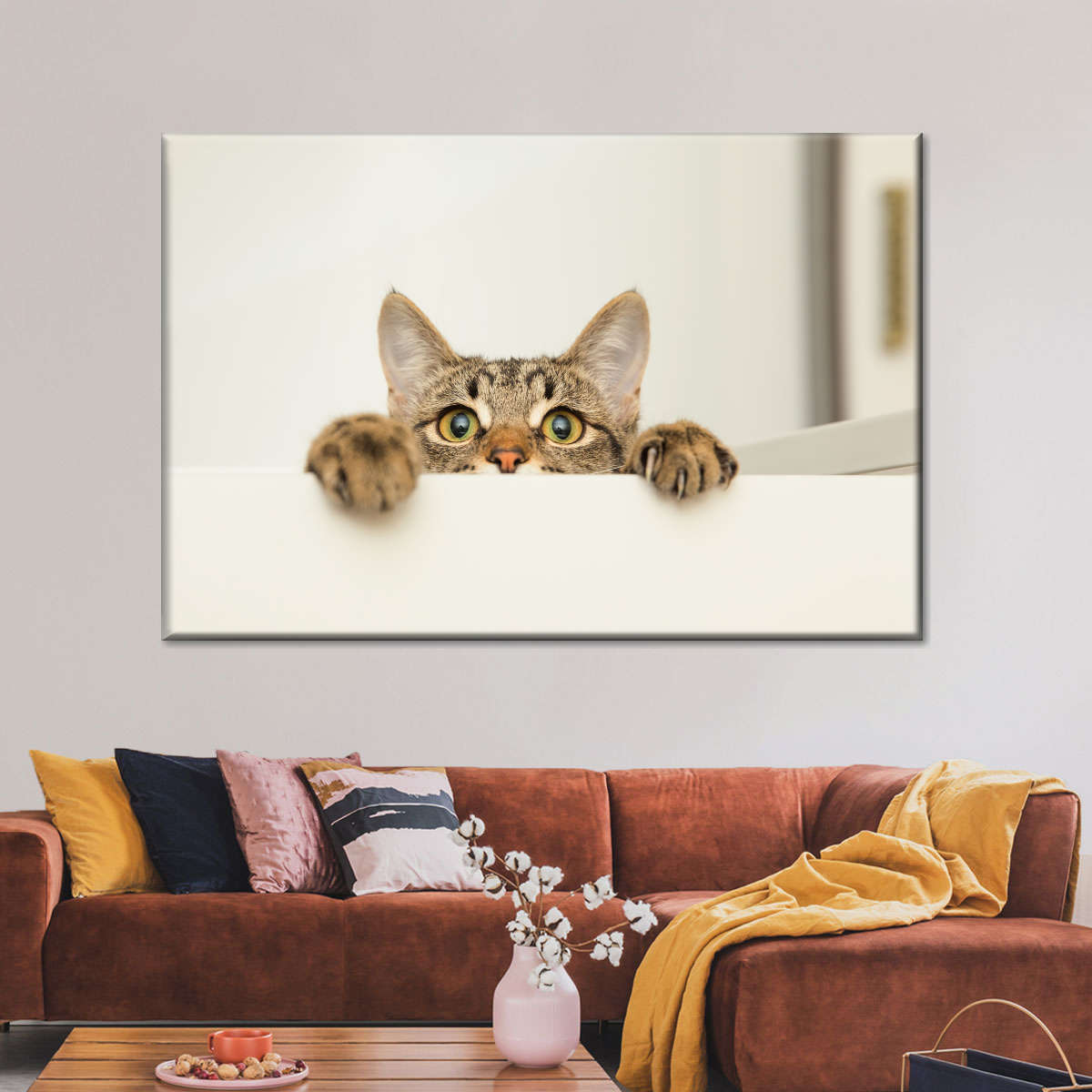 Peeking Young Cat Wall Art