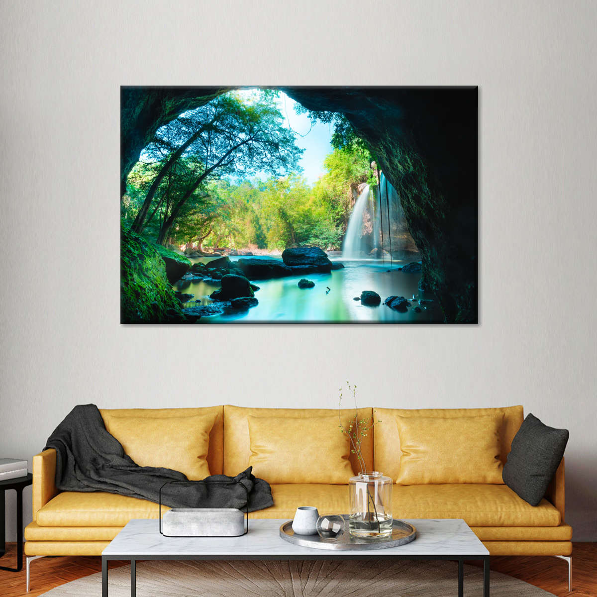 Thai Cave Waterfall Wall Art