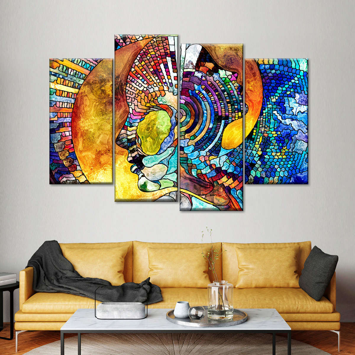 Stained Glass Abstract Figure Wall Art