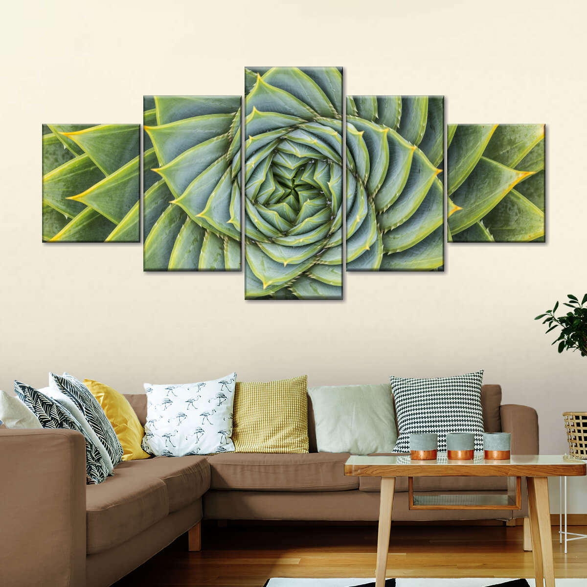 Spiral Succulent Wall Art