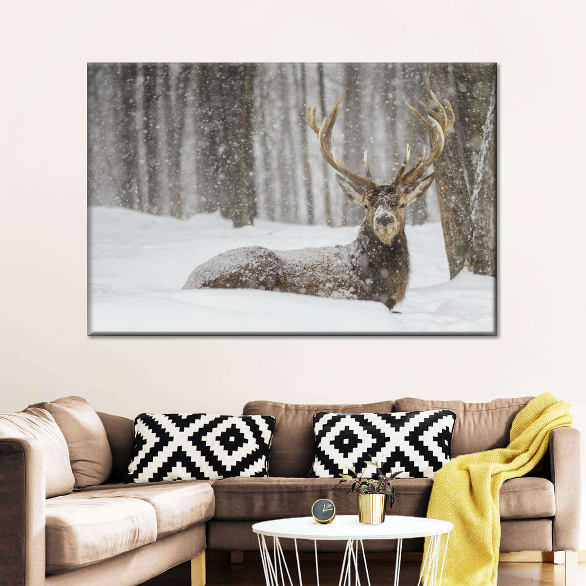 Snow Covered Elk Wall Art