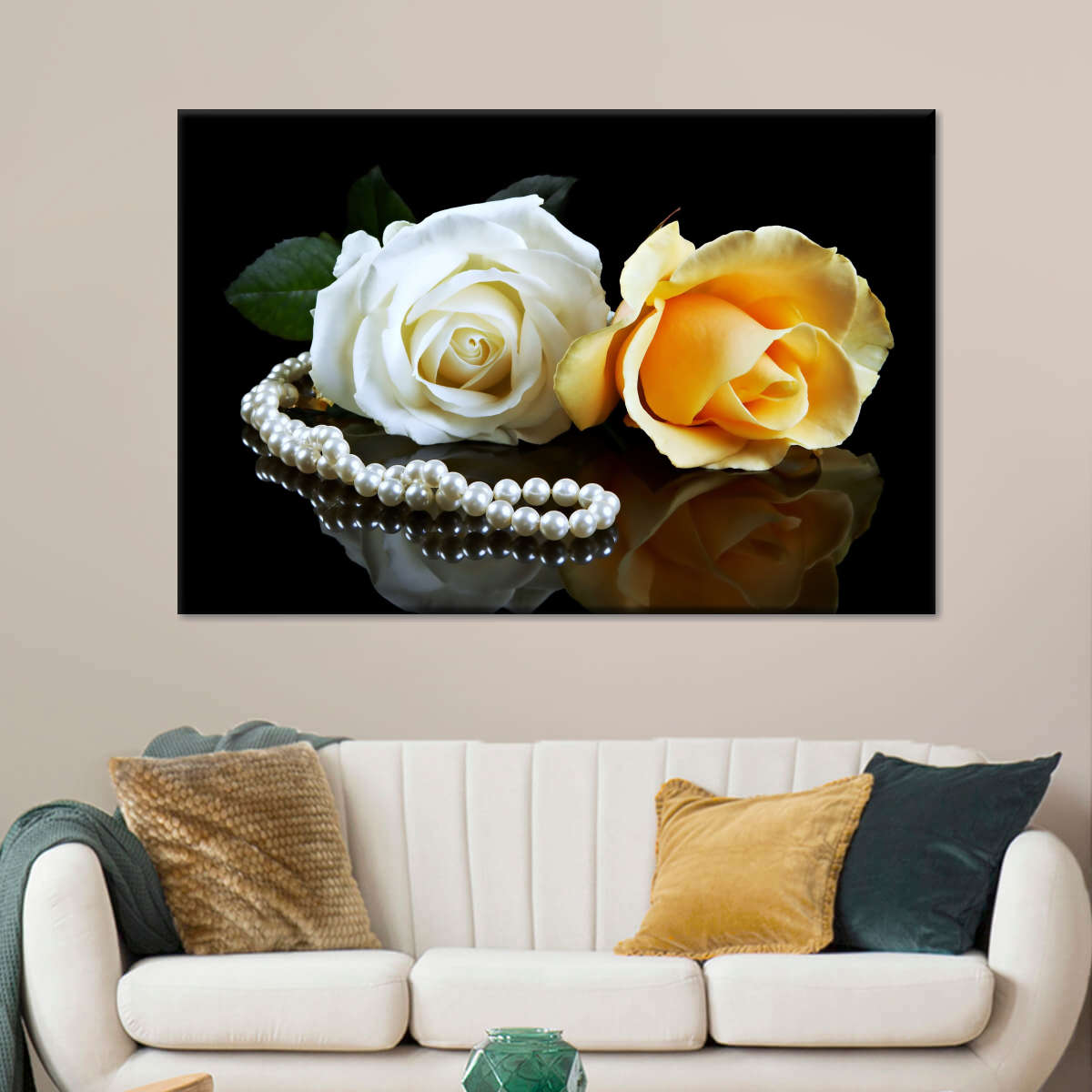 Pearls And Roses Wall Art