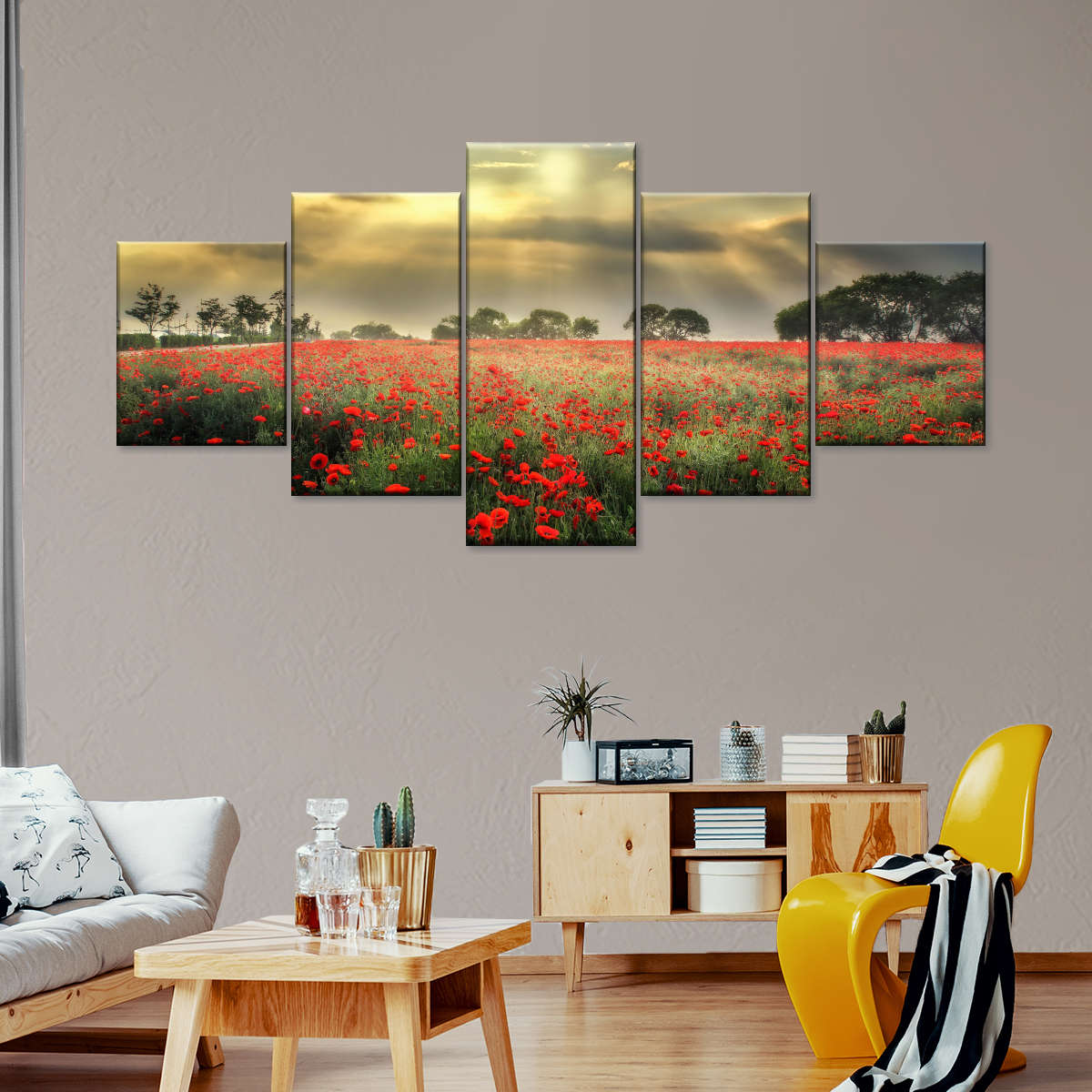 Scandinavian Poppy Field Wall Art